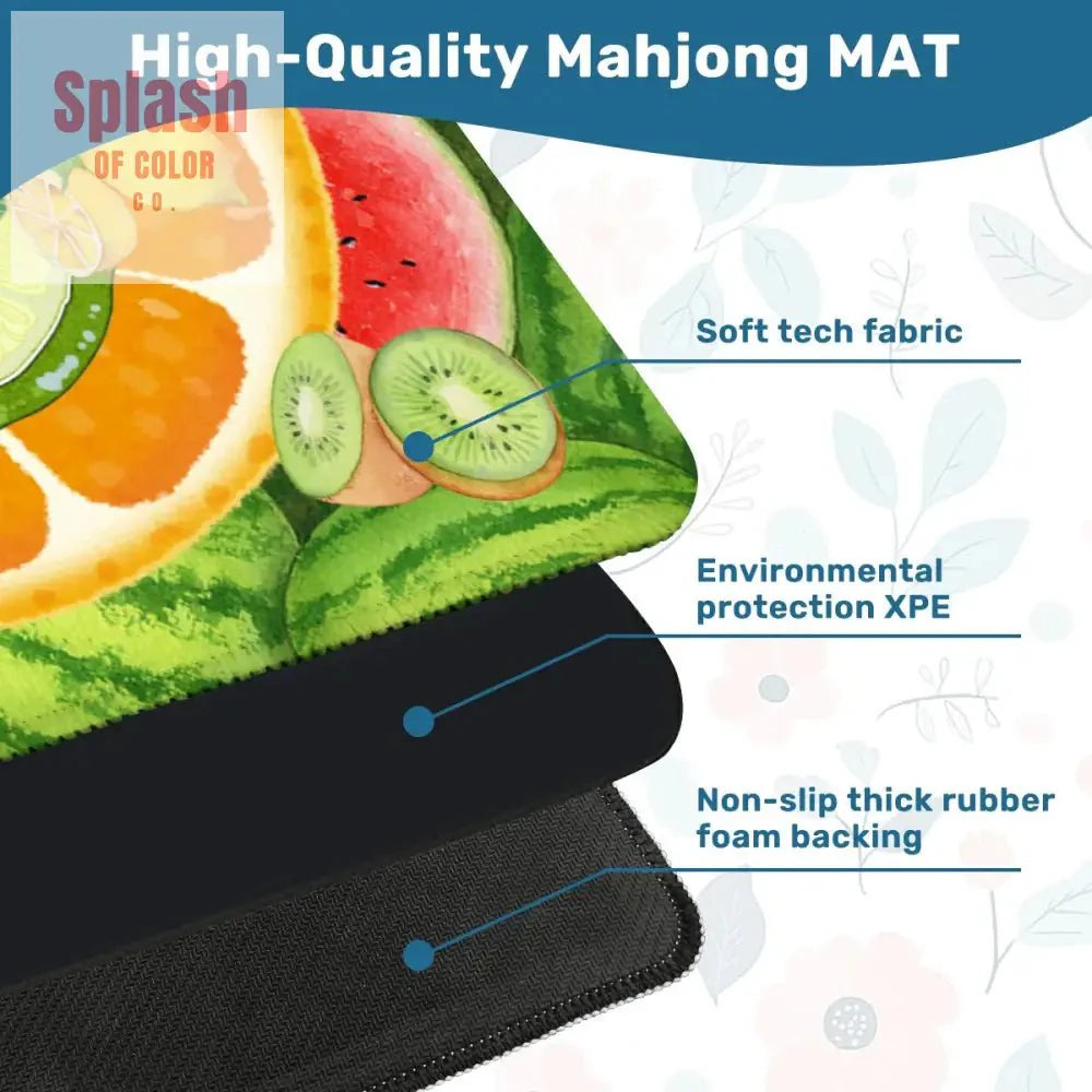 Fruit Medley, Watermelon, Citrus Fruits, Playful Cheery Mahjong Mat