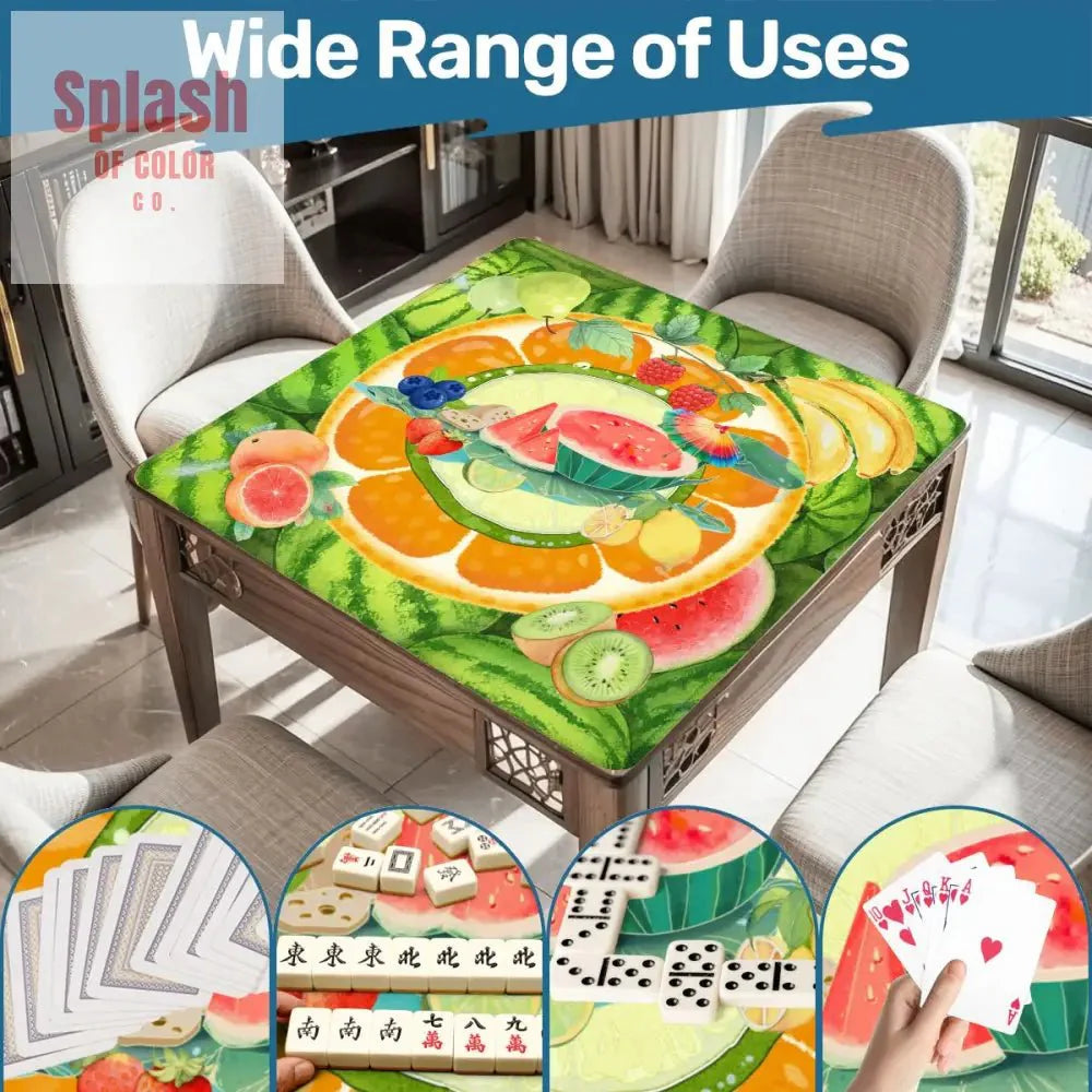 Fruit Medley, Watermelon, Citrus Fruits, Playful Cheery Mahjong Mat