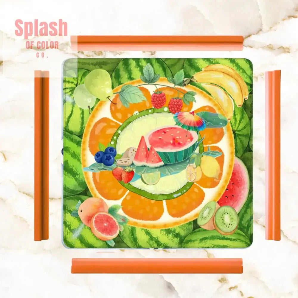 Fruit Medley, Watermelon, Citrus Fruits, Playful Cheery Mahjong Mat
