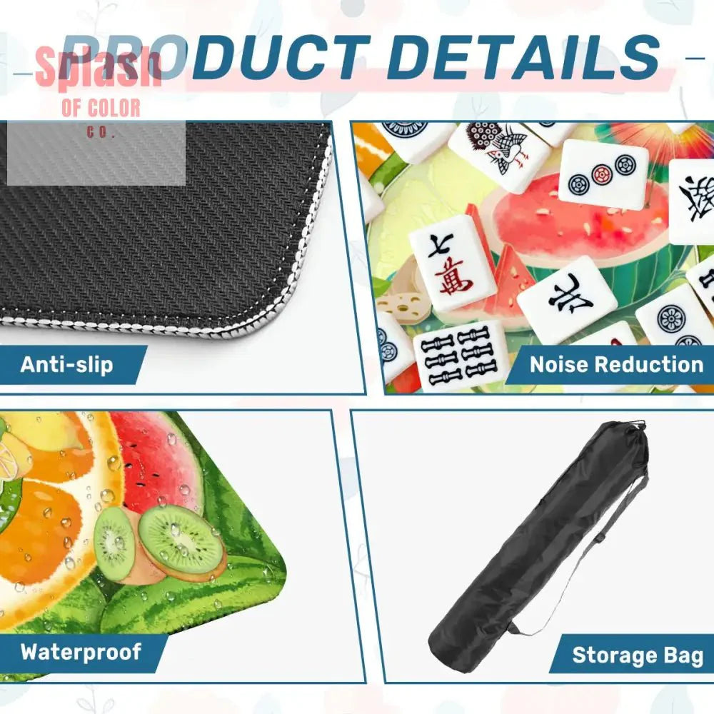 Fruit Medley, Watermelon, Citrus Fruits, Playful Cheery Mahjong Mat