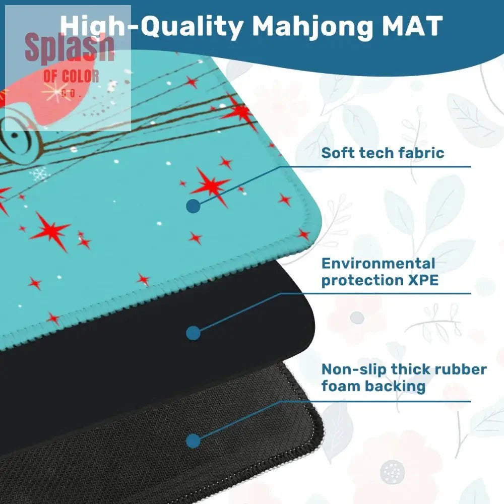 Funny Christmas Mahjong Mat, Beep Beep Beep Nostalgic Christmas Mahj Play Mat