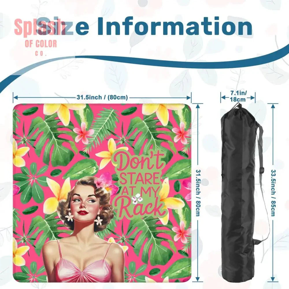 Funny Mahjong Mat, Don't Stare At My Rack, Tropical Preppy Design Mahj Lover Mat