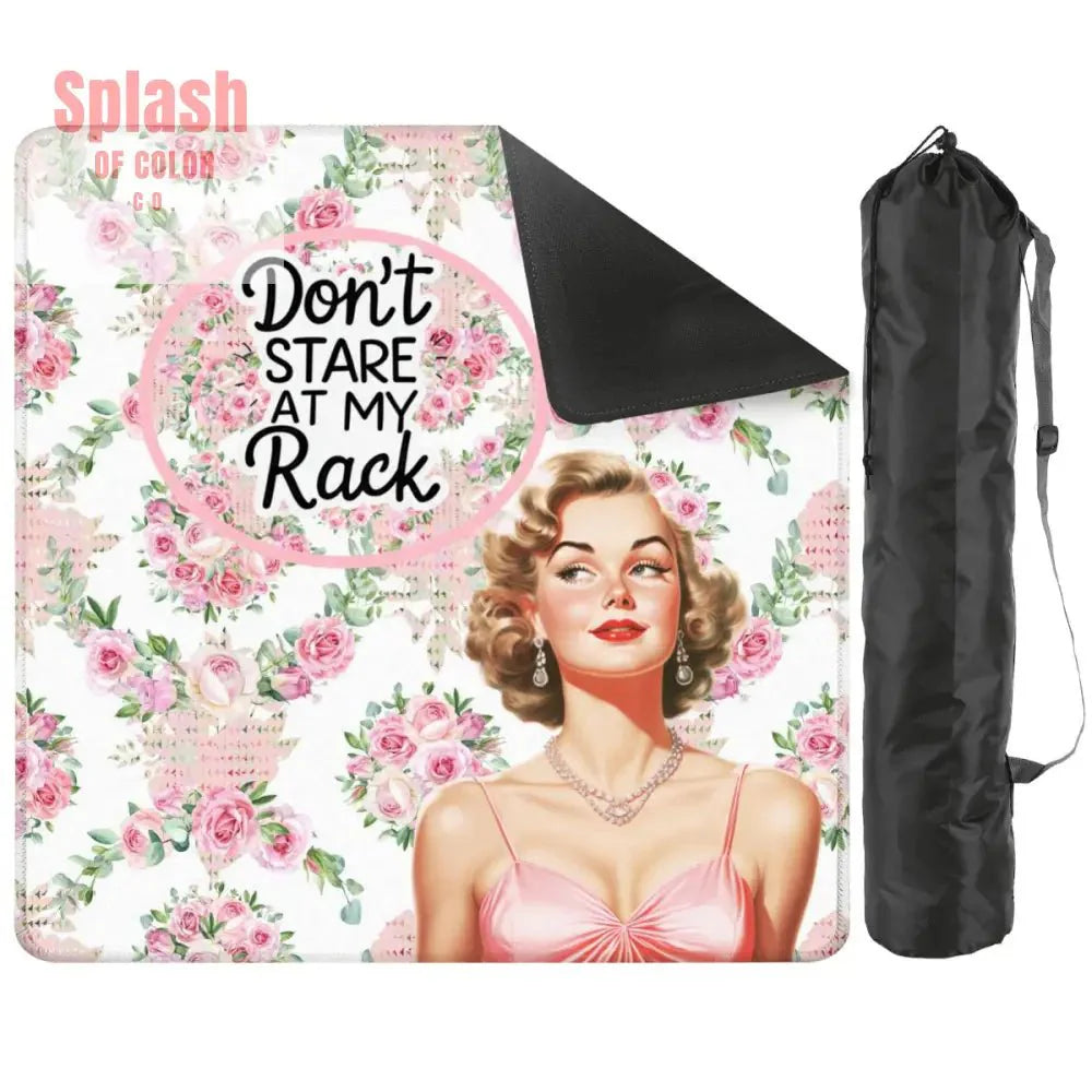 Funny Mahjong Mat, Preppy Florals With A Chic Cheeky Twist, Don't Stare At My Rack