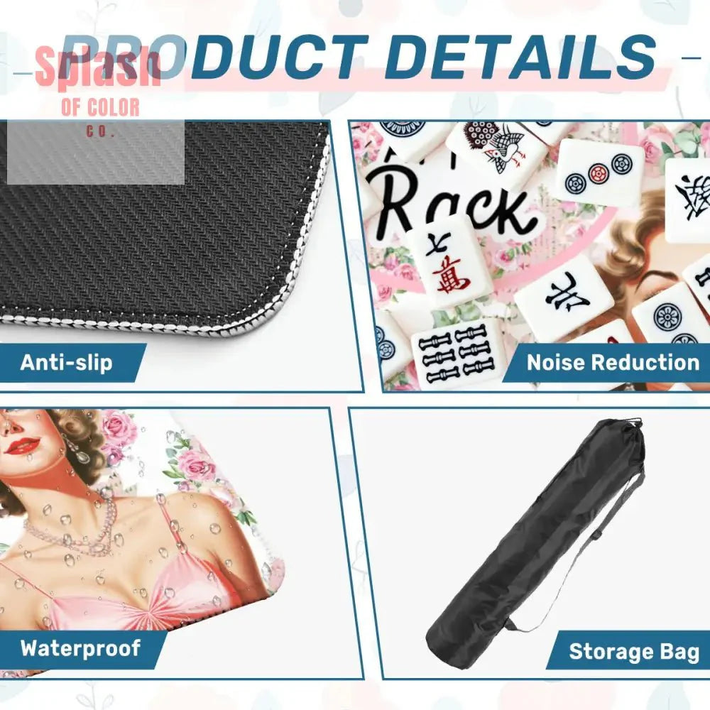 Funny Mahjong Mat, Preppy Florals With A Chic Cheeky Twist, Don't Stare At My Rack