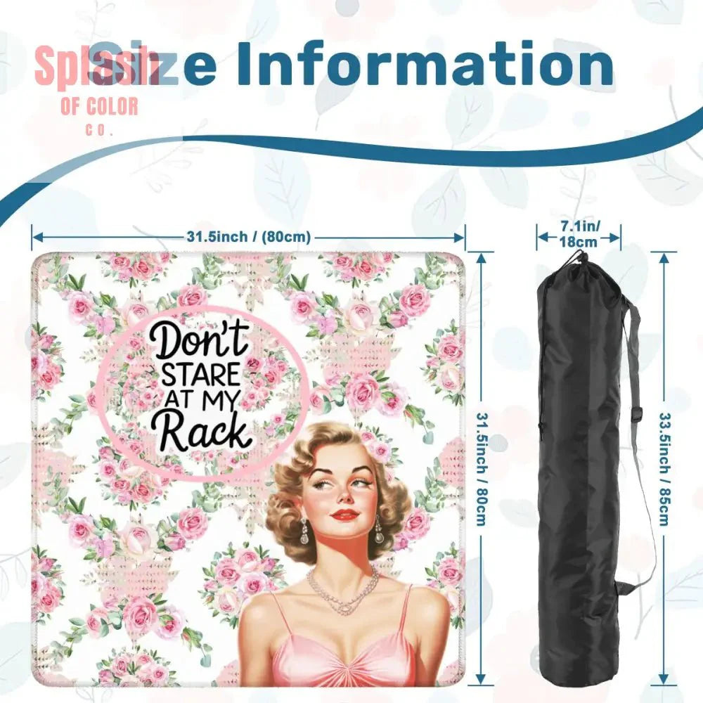 Funny Mahjong Mat, Preppy Florals With A Chic Cheeky Twist, Don't Stare At My Rack