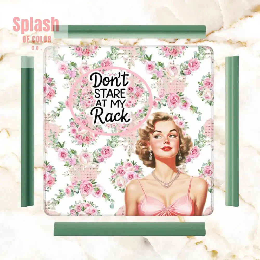 Funny Mahjong Mat, Preppy Florals With A Chic Cheeky Twist, Don't Stare At My Rack