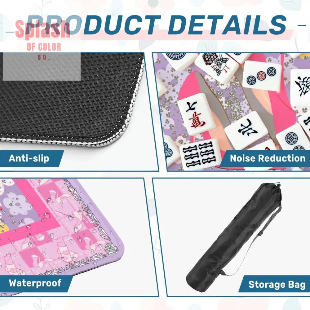 Girly Pop Pink, Lavender Glam Gal Mahjong Mat