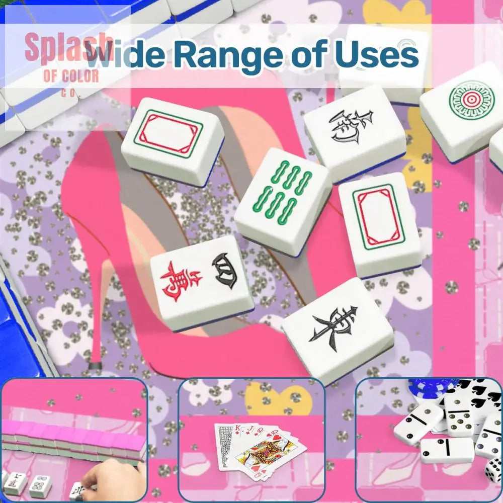 Girly Pop Pink, Lavender Glam Gal Mahjong Mat