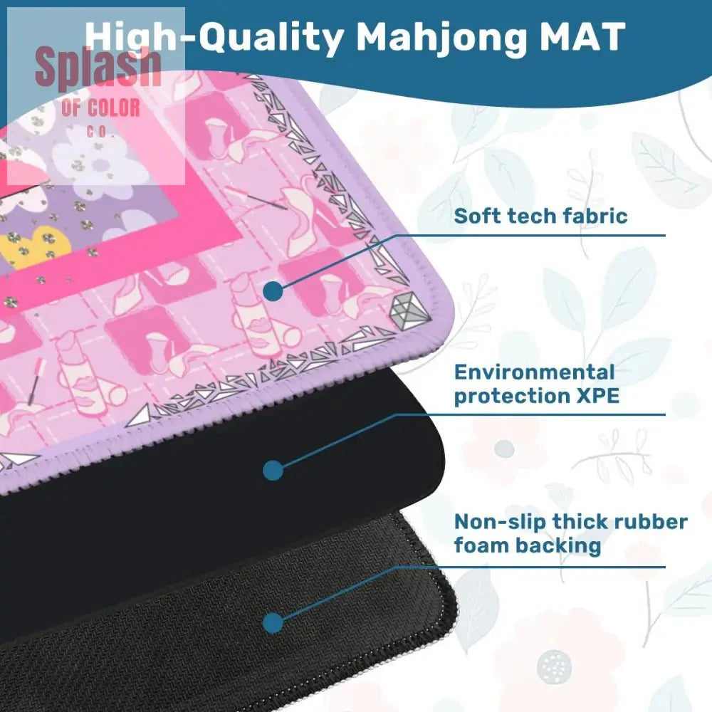 Girly Pop Pink, Lavender Glam Gal Mahjong Mat
