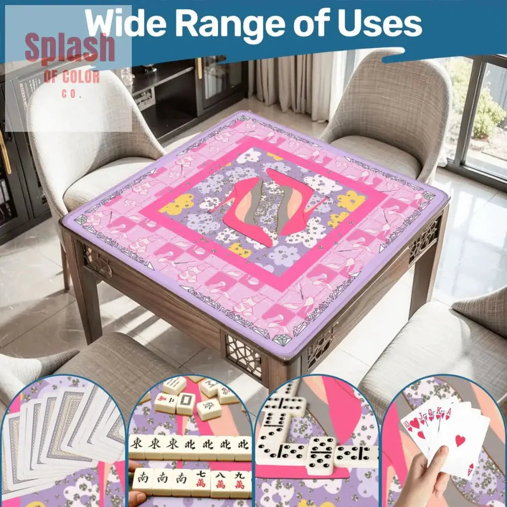 Girly Pop Pink, Lavender Glam Gal Mahjong Mat