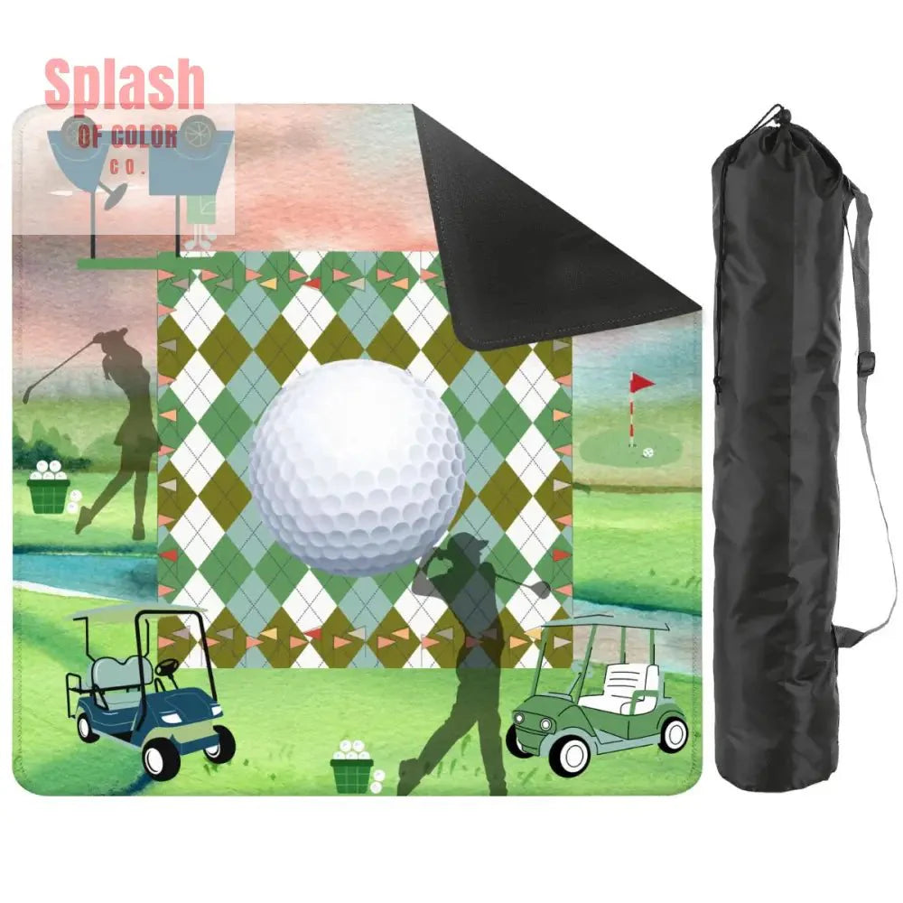 Golf Themed Mahjong Mat, Whimsical Golf Lover, Mahj Lover Game Mat