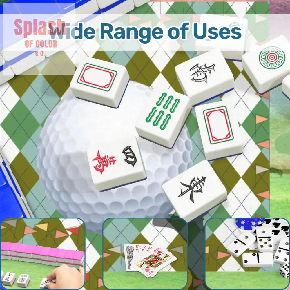 Golf Themed Mahjong Mat, Whimsical Golf Lover, Mahj Lover Game Mat