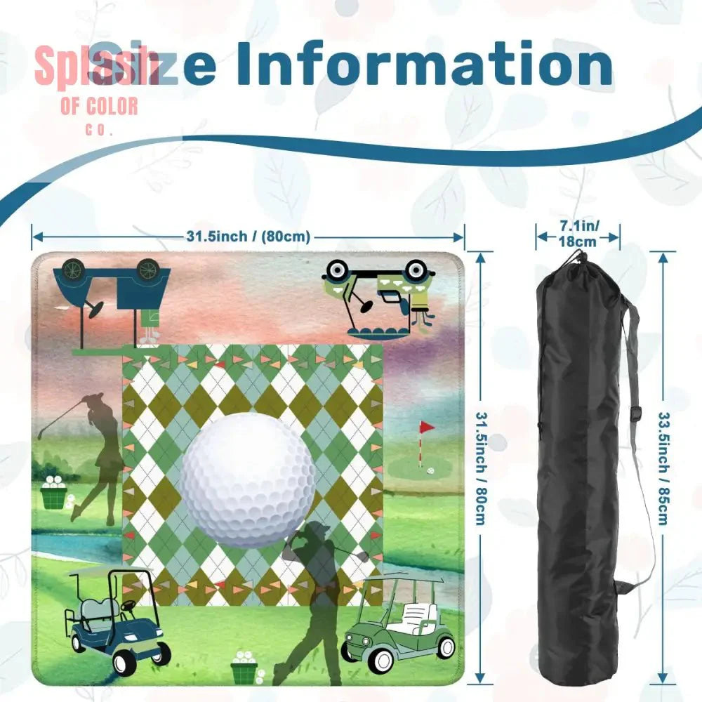 Golf Themed Mahjong Mat, Whimsical Golf Lover, Mahj Lover Game Mat