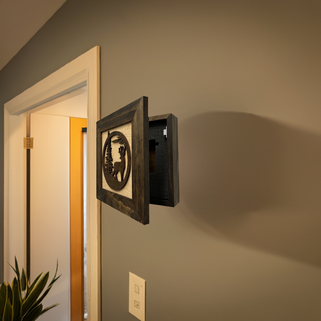 Buck in Nature Decorative Wall-Mounted Gun Cabinet