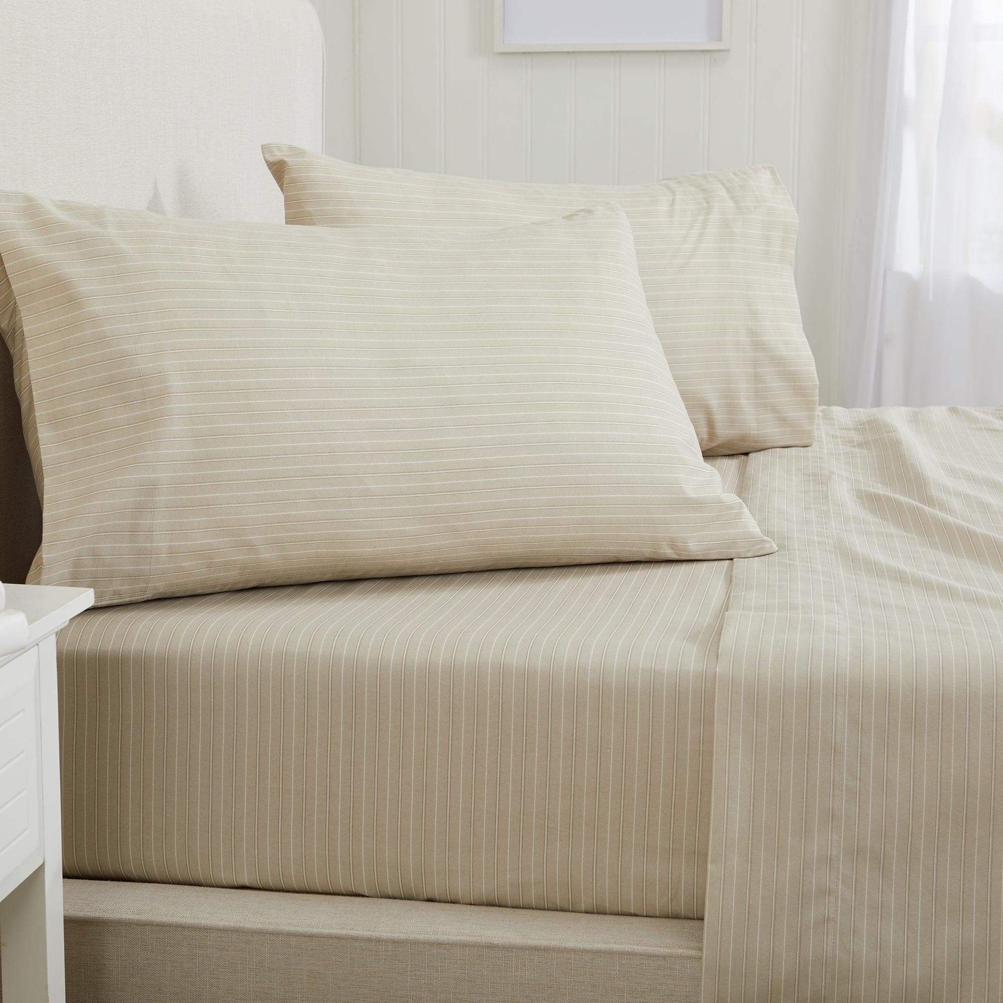 Microfiber Stripe Sheet Set - Adeline Collection