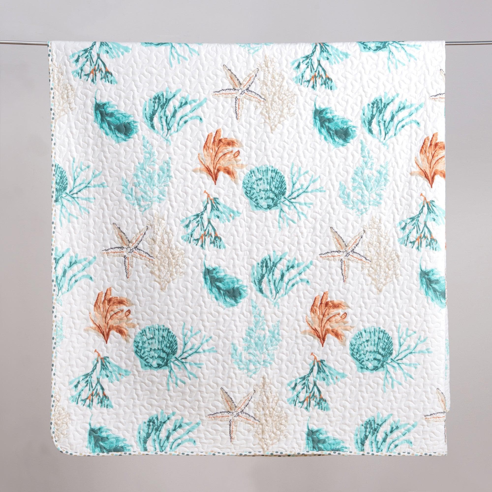 Reversible Coral Quilt Set - Key West Collection