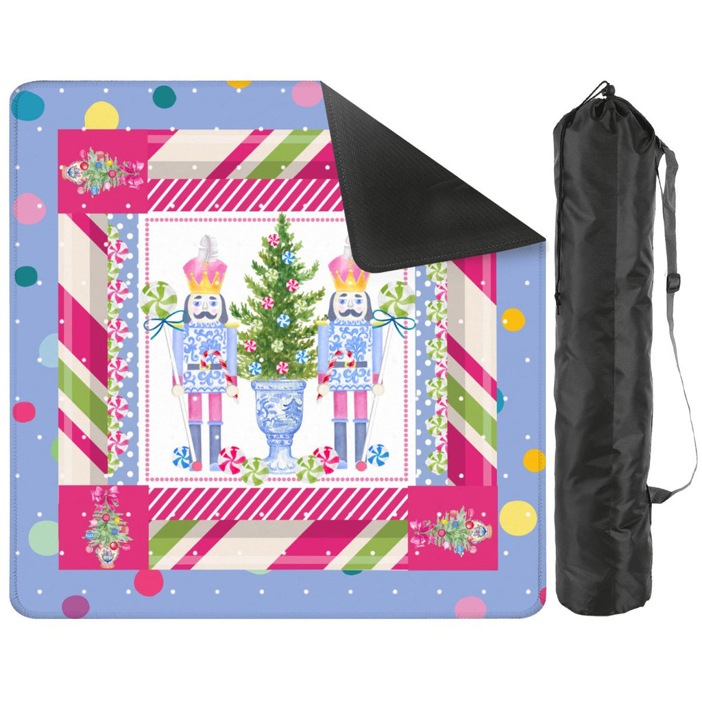 Chinoiserie Christmas Mahjong Mat Candy Man Nutcrackers