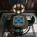 Art Deco Gilded Golden, Blue Speakeasy Collection Mahjong Mat