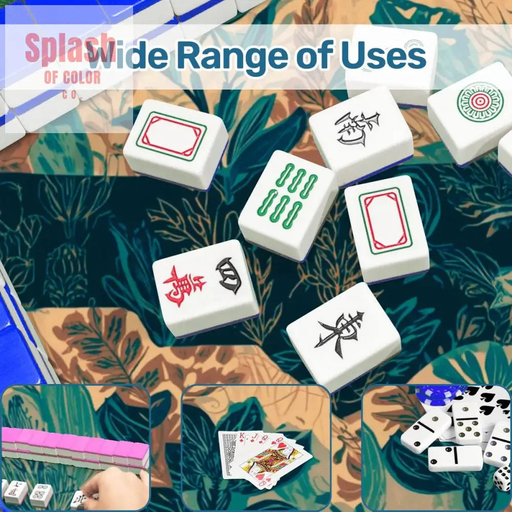 In My Mind I'm Going To Carolina, North Carolina Whimsical Watercolor Blue, Teal Mahjong Mat