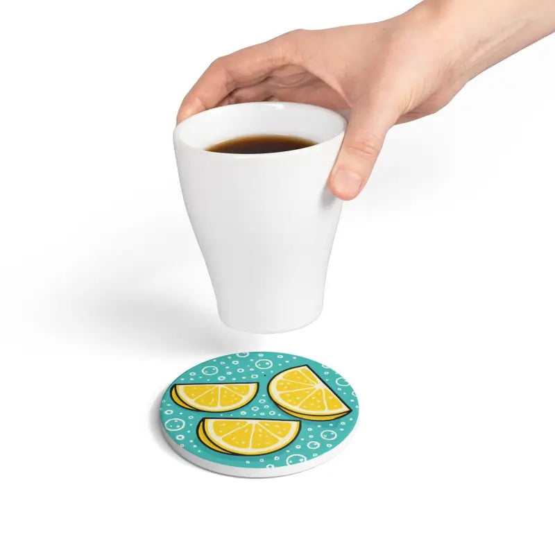 Lemon Slices Ceramic Coaster - Premium Home Decor - DipaliZ