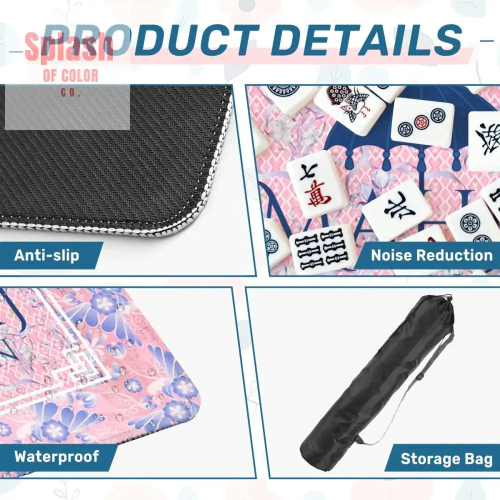 Mahj On, Pretty In Pink Pastels Parasol Umbrella, Mahjong Mat