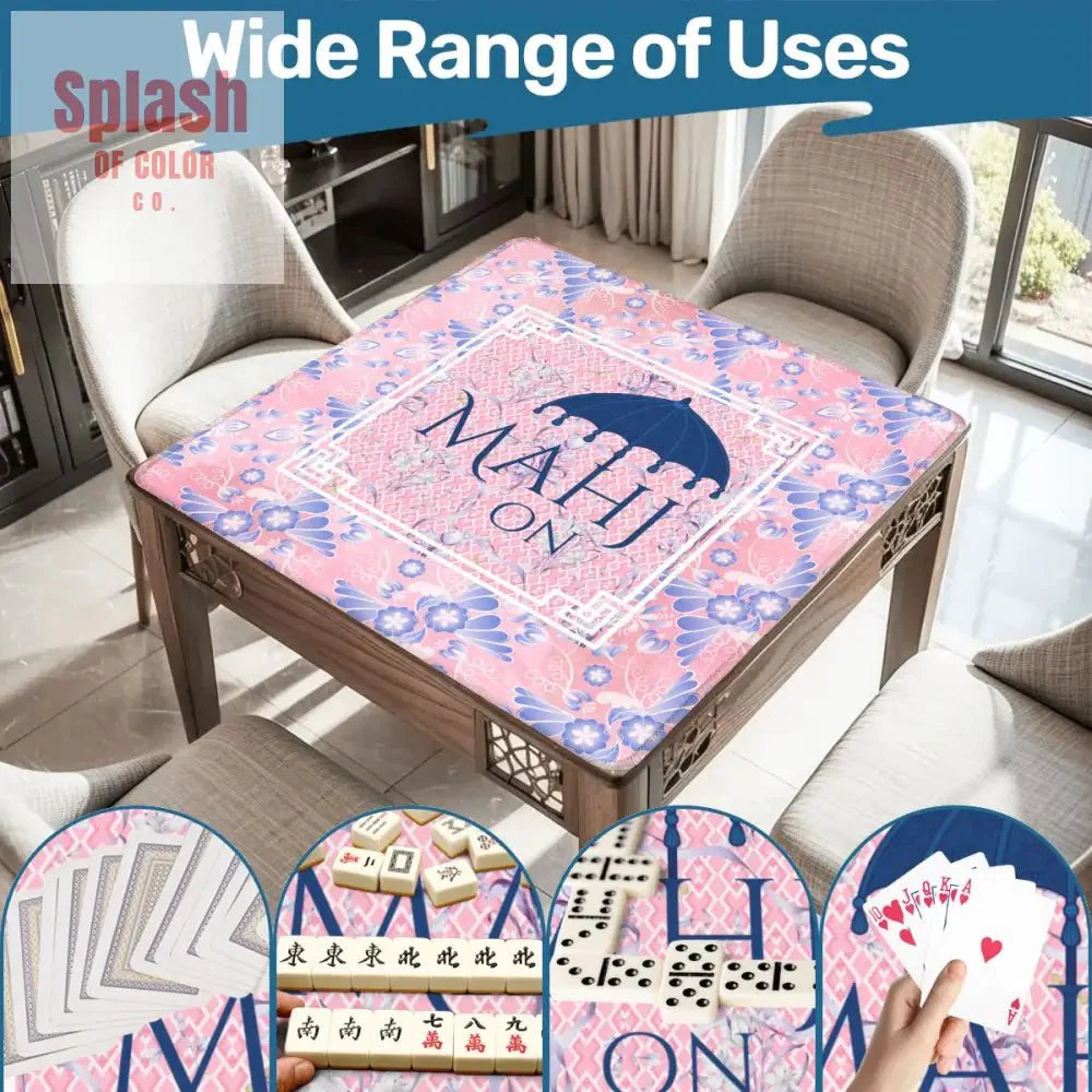 Mahj On, Pretty In Pink Pastels Parasol Umbrella, Mahjong Mat