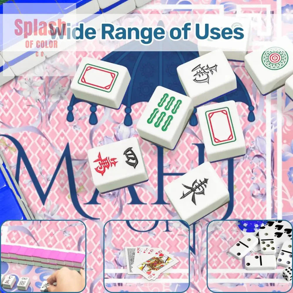 Mahj On, Pretty In Pink Pastels Parasol Umbrella, Mahjong Mat
