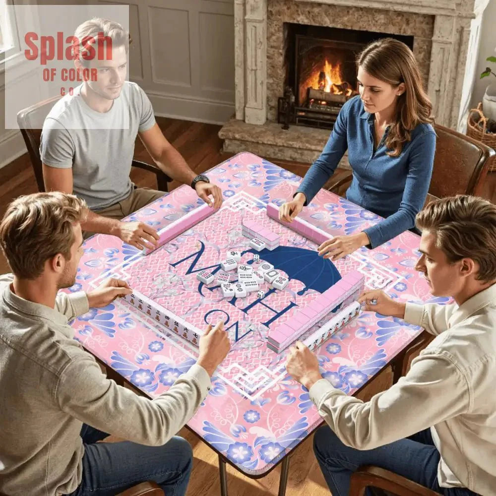 Mahj On, Pretty In Pink Pastels Parasol Umbrella, Mahjong Mat