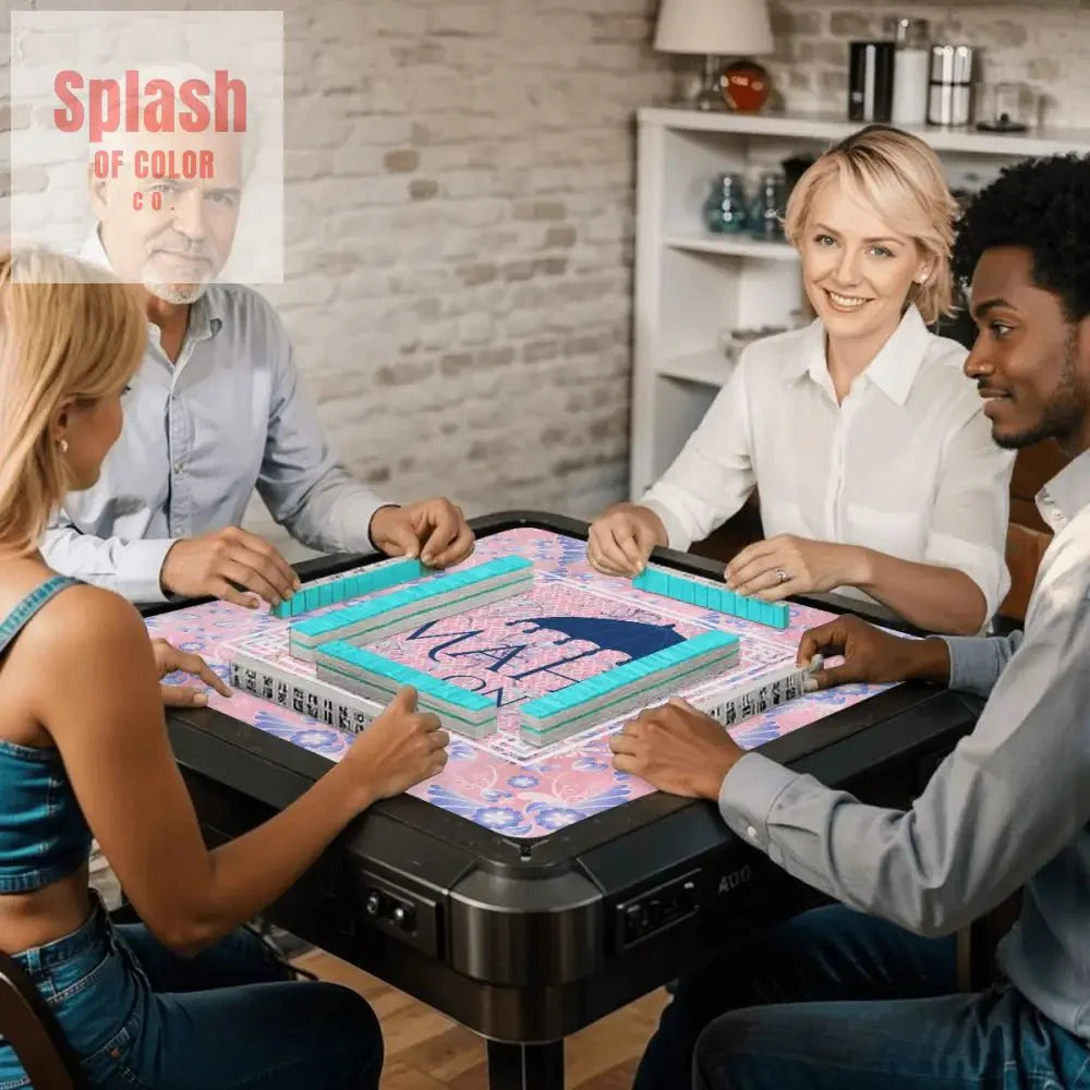Mahj On, Pretty In Pink Pastels Parasol Umbrella, Mahjong Mat