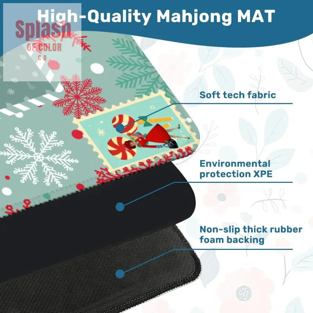Mahjong Christmas Holiday Vintage Nostalgia Mahjong Mat