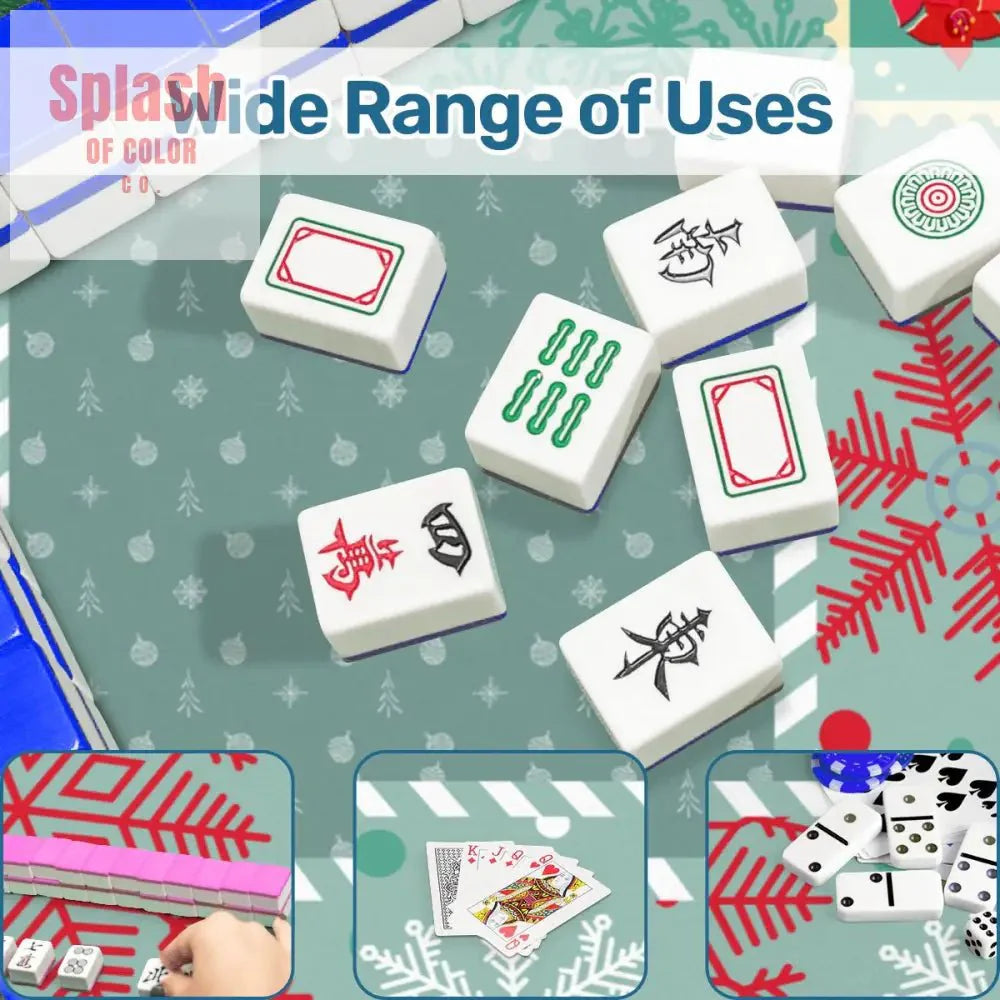 Mahjong Christmas Holiday Vintage Nostalgia Mahjong Mat