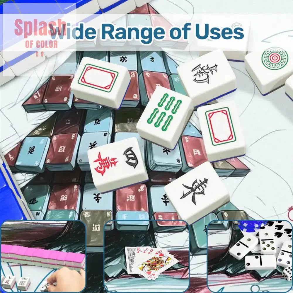 Mahjong Christmas Mat, Quirky Tile Tree, Holiday Mahj Party Mahjong Mat