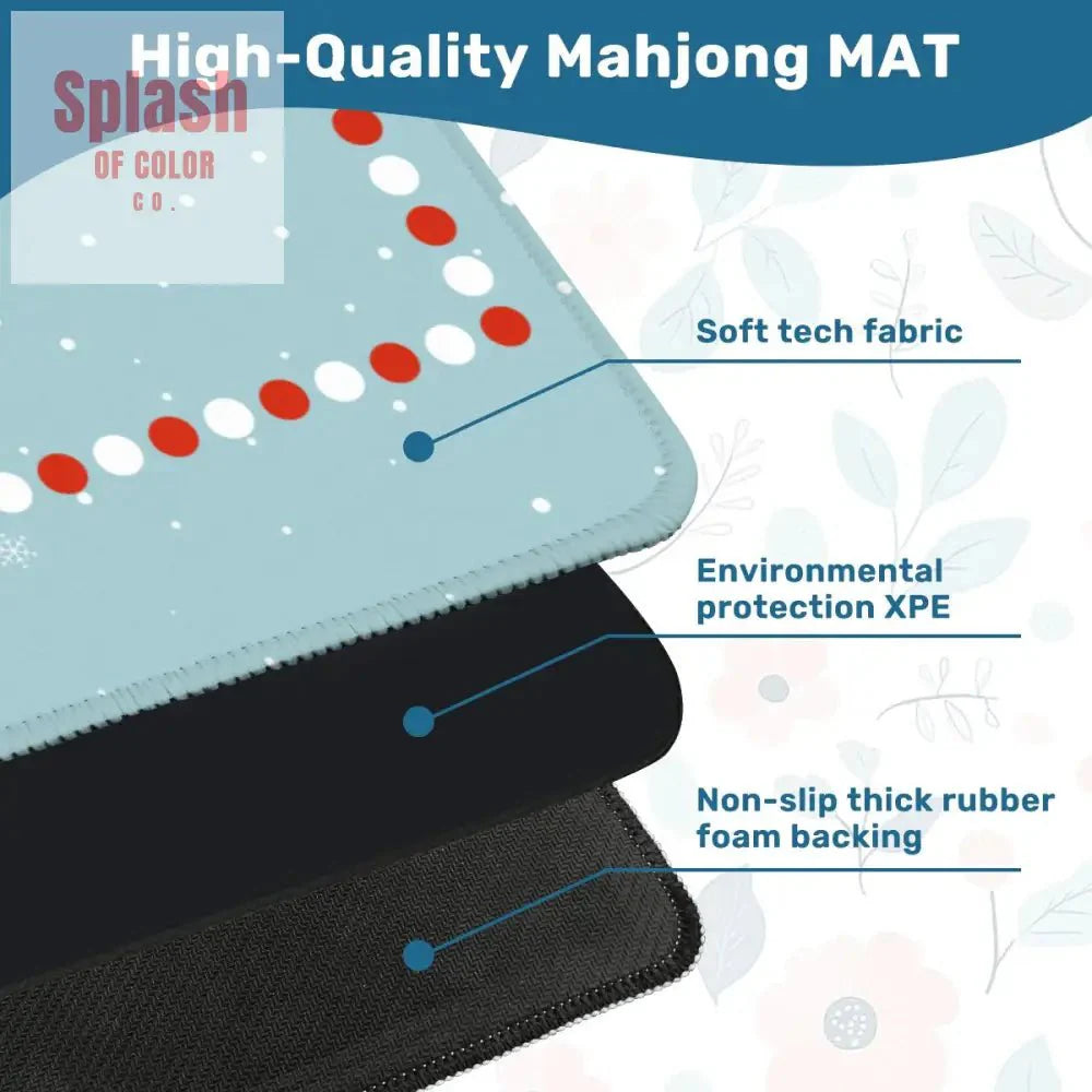 Mahjong Christmas Winter Game Mat Lucky Hands Merry Hearts Nostalgic Christmas Mahjong Mat