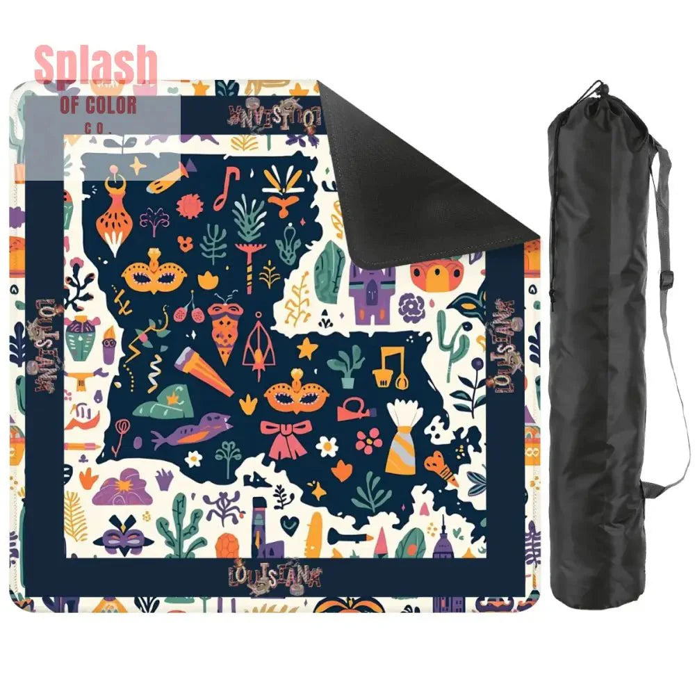 Bayou State Of Mind, Fun Whimsical State Of Louisiana Mahjong Mat