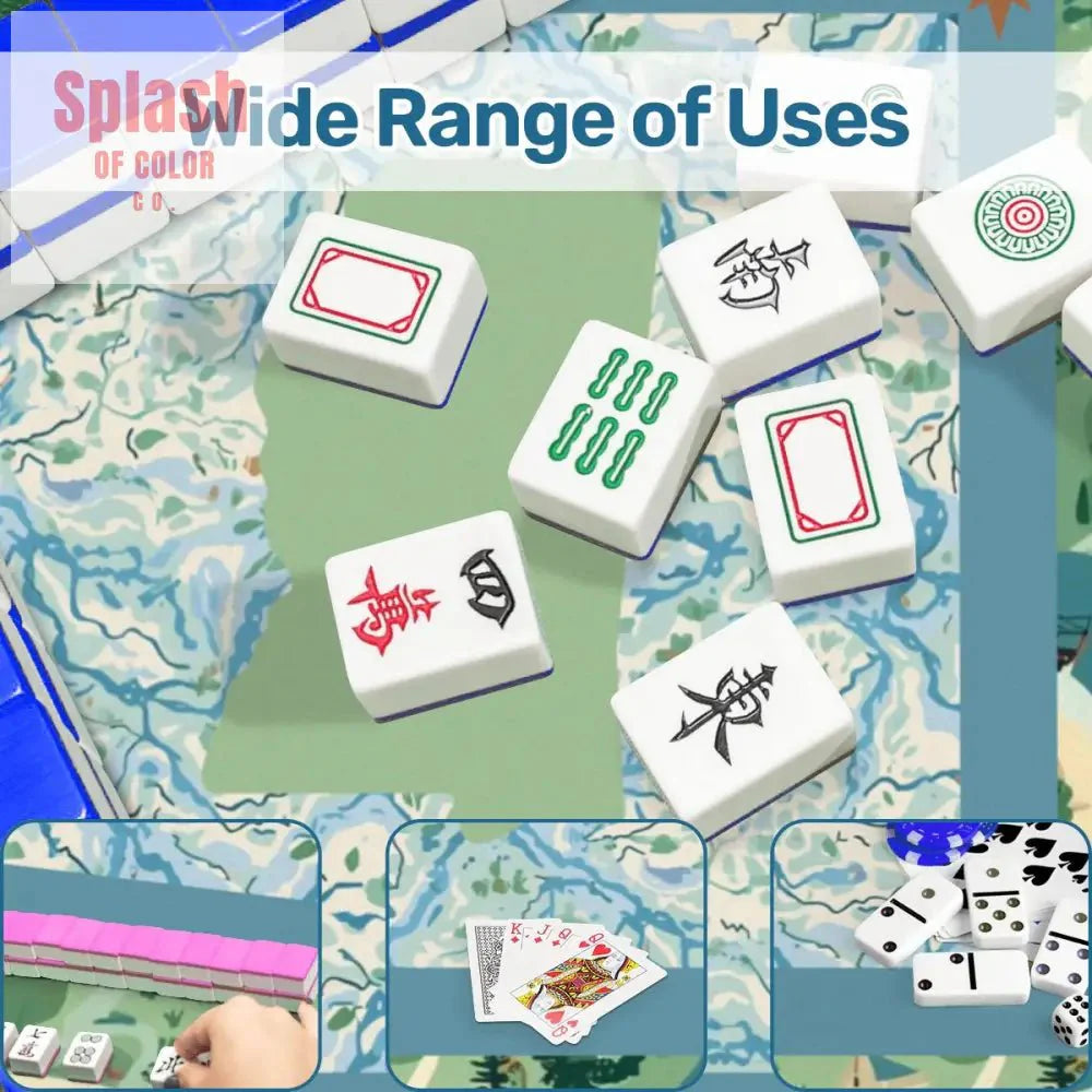Mississippi Queen Mahjong Mat, River Blue Green Mahj Game Mat