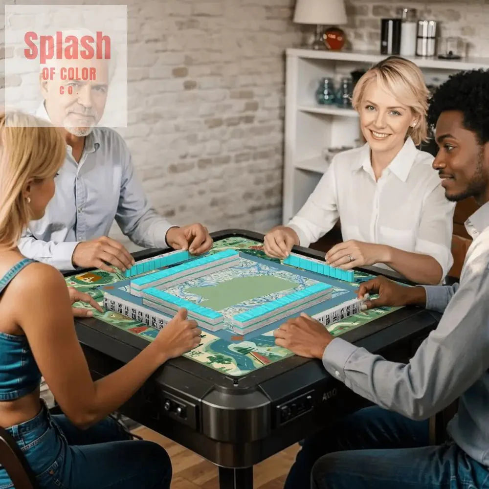 Mississippi Queen Mahjong Mat, River Blue Green Mahj Game Mat