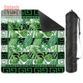 Mahjong Mat Black And Green Tropical Asian Border, Mahj Mat