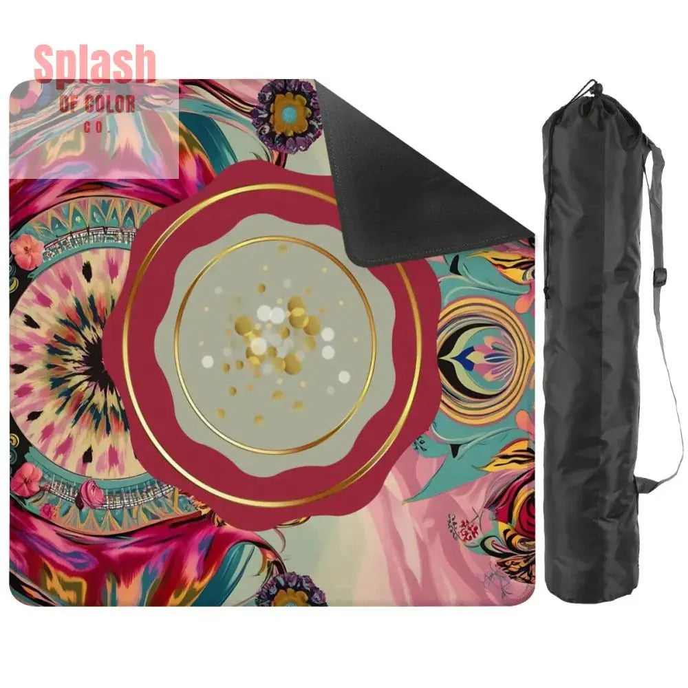 Mahjong Mat Bohemian Jeweled Tones, Fusia, Pink, Teal Reddish, Watercolor Mahj Game Night Mat
