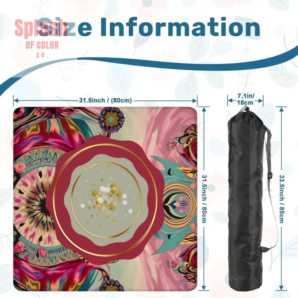 Mahjong Mat Bohemian Jeweled Tones, Fusia, Pink, Teal Reddish, Watercolor Mahj Game Night Mat