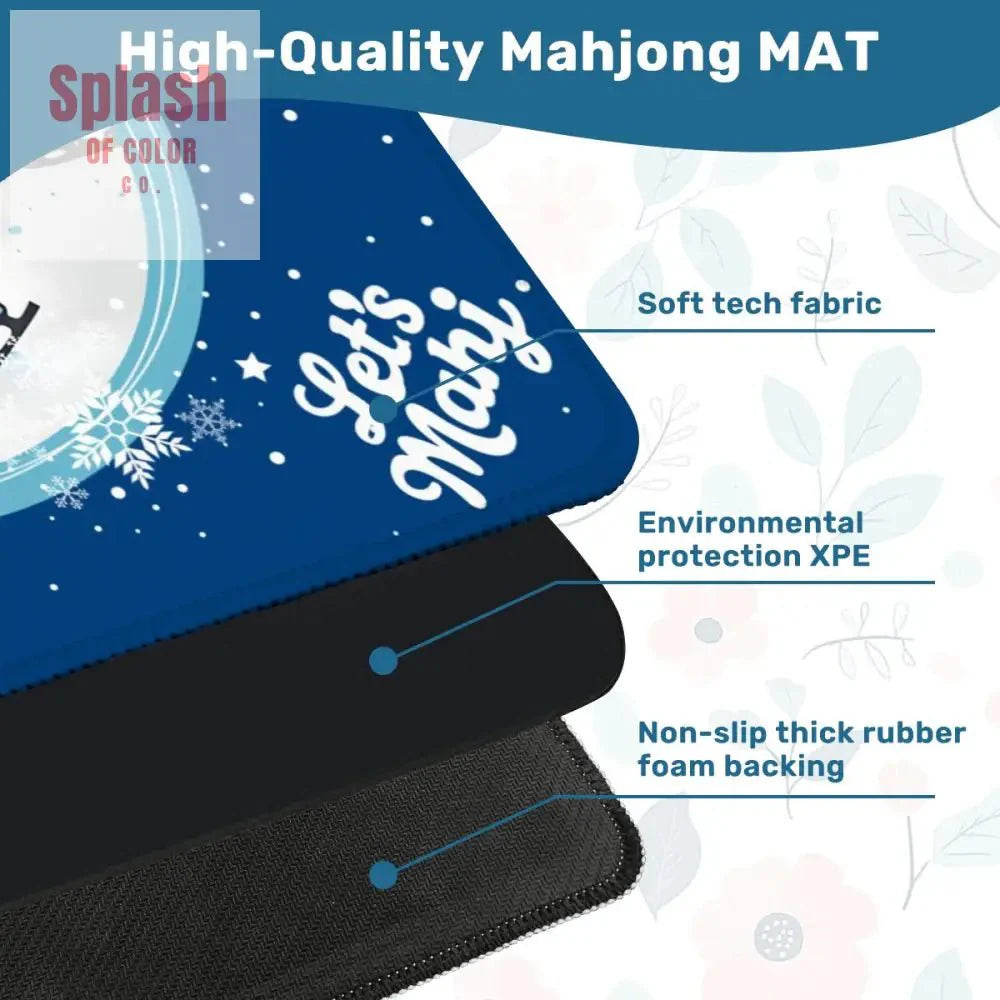 Mahjong Mat, Chrismtas Winter Whimsy Let's Mahj Game Mat
