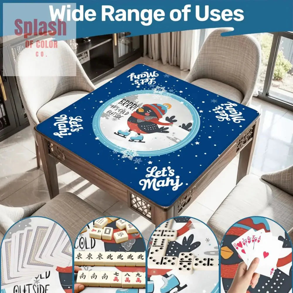 Mahjong Mat, Chrismtas Winter Whimsy Let's Mahj Game Mat