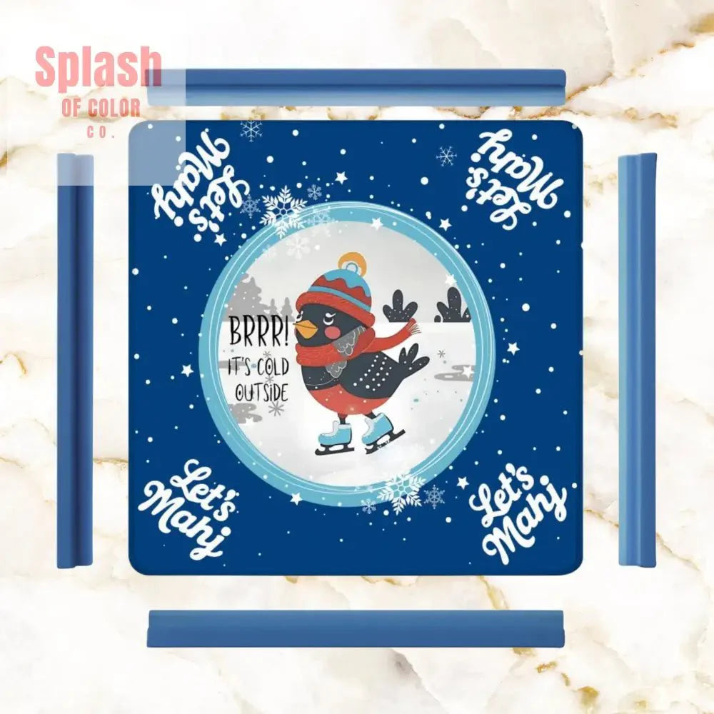 Mahjong Mat, Chrismtas Winter Whimsy Let's Mahj Game Mat