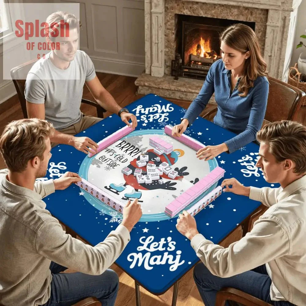 Mahjong Mat, Chrismtas Winter Whimsy Let's Mahj Game Mat
