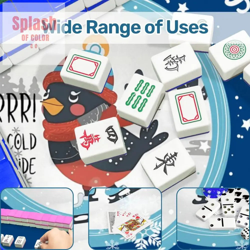 Mahjong Mat, Chrismtas Winter Whimsy Let's Mahj Game Mat