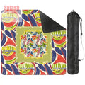 Mahjong Mat, Coral Blue Abstract Floral Modern Mahjong Mat