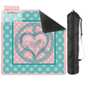 Mahjong Mat Daisy Flower Pink, Teal Peace And Love Mahj Game Mat
