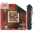 Mahjong Mat, Dogs And Mahjong Funny Preppy Book Dogs, Faux Leather Background Mahj Mat