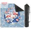 Mahjong Mat Floral Cherry Blossoms, Pagoda Flamingos In Paradise Mahj Mat