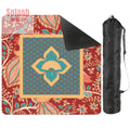 Mahjong Mat Floral Mandarin Asian Zen, Teal, Coral, Rust Mahj Game Mat
