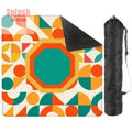 Mahjong Mat Geometric Color Splash Mahjong Mat – Teal, Yellow & Orange